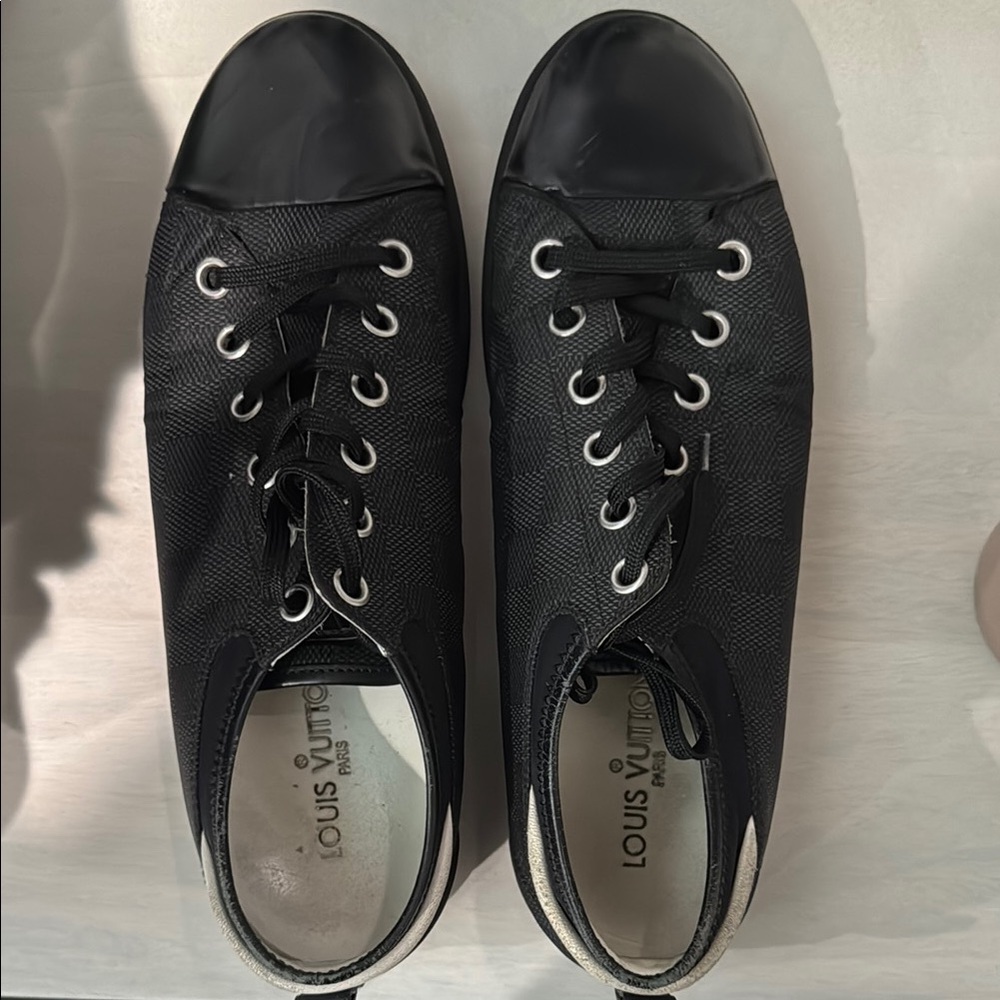 Louis Vuitton Black Sneakers Classic Lace-Up Design